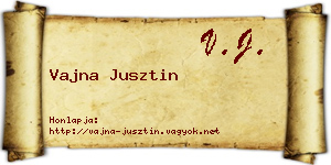 Vajna Jusztin névjegykártya